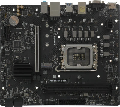 Материнская плата MSI PRO B760M-E DDR4 Soc-1700 Intel B760 2xDDR4 mATX AC`97 8ch(7.1) GbLAN+VGA+HDMI