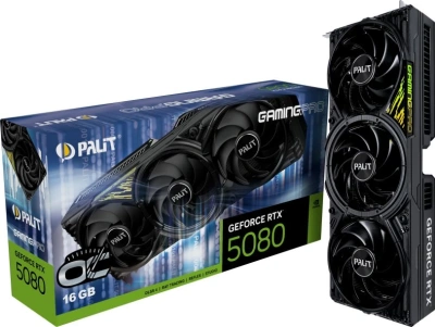 Видеокарта Palit PCI-E 5.0 PA-RTX5080 GAMINGPRO OC V1 NVIDIA GeForce RTX 5080 16Gb 256bit GDDR7 2295/30000 HDMIx1 DPx3 HDCP Ret