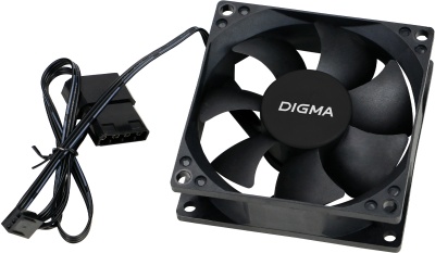 Вентилятор для корпуса Digma DFan-80 80х80x25 черный 3-pin 4-pin (Molex) 23дБ Ret