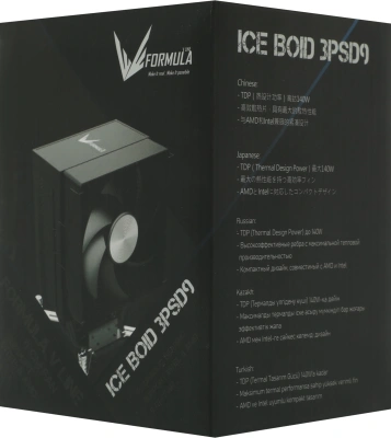Устройство охлаждения(кулер) Formula Ice Boid 3PSD9 Soc-AM5/AM4/1200/1700/1851 черный 4-pin 26.43dB Al+Cu 140W 332gr Ret