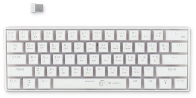 Клавиатура Оклик K763W механическая белый USB беспроводная BT/Radio Multimedia for gamer LED (1920562) кабель 1.5м