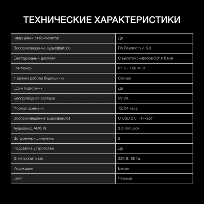 Радиобудильник Hyundai H-RCL231 белый LCD подсв:белая часы:цифровые FM