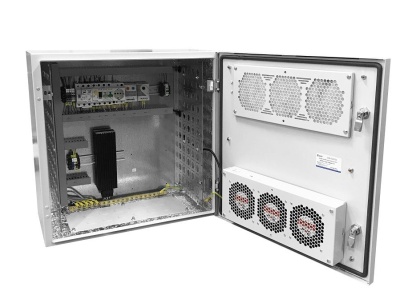 Шкаф коммутационный ЦМО (ШТВ-Н-15.6.5-4ААА-Т1) настенный 15U 600x530мм пер.дв.металл несъемн.бок.пан. 150кг серый 120град. 750мм всепогодный с вентилятором с нагревателем укомплектованный