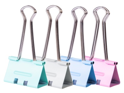 Зажимы Deli E8555S металл 19мм ассорти (упак.:40шт) пластиковая туба