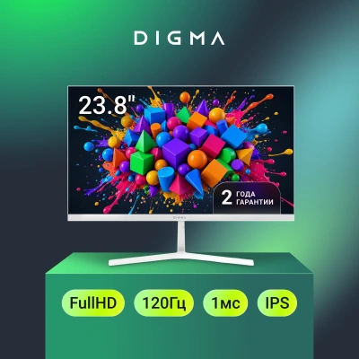 Монитор Digma 23.8" Progress 24P602F белый IPS LED 1ms 16:9 HDMI M/M матовая 250cd 178гр/178гр 1920x1080 120Hz DP FHD 2.95кг
