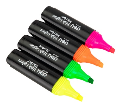 Набор текстовыделителей Deli E37232 Delight скошенный пиш. наконечник 1-5мм колпачок с клипом 4цв. пакет с европодвесом (4шт.)