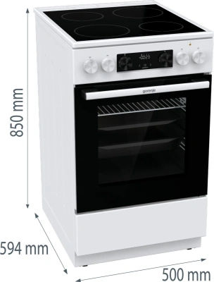 Плита Электрическая Gorenje GEC5C42WG белый стеклокерамика (без крышки)