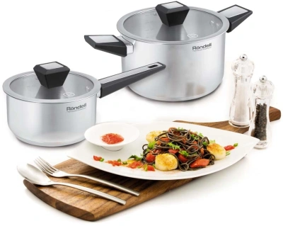 Кастрюля Rondell Blitz RDS-1890 5.2л. d=24см (с крышкой) стальной