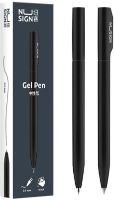 Ручка гелев. Deli Nusign (NS552GREY) серый d=0.5мм черн. черн. кор.карт. автом.