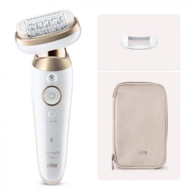 Эпилятор Braun SES9-011 скор.:2 насад.:3 от электр.сети от аккум. белый/золотистый