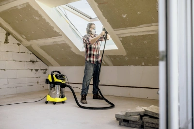 Строительный пылесос Karcher WD 6 P S V-30/6/22/T 1300Вт (уборка: сухая/влажная/выдув/сбор воды) желтый
