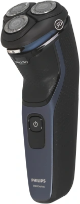 Бритва роторная Philips Series 3000 S3144/00 реж.эл.:3 питан.:аккум. черный/синий