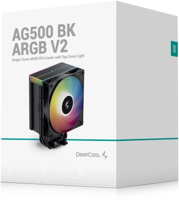 Устройство охлаждения(кулер) Deepcool AG500 BK V2 ARGB Soc-AM5/AM4/1200/1700/1851 черный 4-pin 29.4dB Al+Cu 240W 857gr Ret (R-AG500-BKAMMN-GJD)