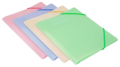 Папка на резинке Бюрократ Минерал GEMPR05AZURE A4 пластик 0.5мм кор.30мм голубой топаз карман для визитки