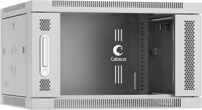 Шкаф коммутационный Cabeus (SH-05F-6U60/35) настенный 6U 600x350мм пер.дв.стекл 60кг серый 290мм 14кг 220град. 368мм IP20 сталь