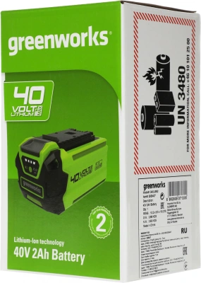 Батарея аккумуляторная Greenworks G40USB2 40В 2Ач Li-Ion (2939407)