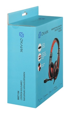 Наушники с микрофоном Оклик HS-L200 черный/красный 2.2м накладные оголовье (359484)