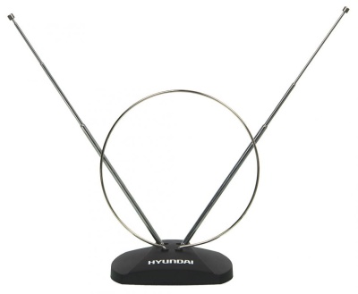 Антенна телевизионная Hyundai H-TAI120 3дБ пассивная черный каб.:1.35м