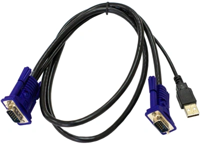 Кабель KVM Origo OKVMCU 1.8м черный VGA-USB (m) (OKVMCU/A1A)