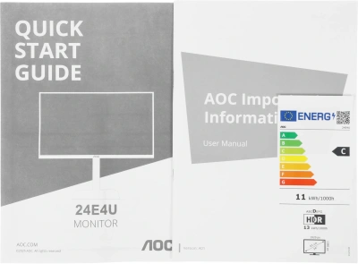 Монитор AOC 23.8" 24E4U черный IPS 1ms 16:9 HDMI M/M матовая HAS Piv 300cd 178гр/178гр 1920x1080 120Hz VGA DP FHD USB