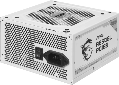 Блок питания MSI ATX 850W MAG A850GL WH PCIE5 80+ gold (20+4pin) APFC 120mm fan 8xSATA Cab Manag RTL