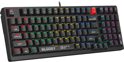 Клавиатура A4Tech S98 механическая черный USB for gamer LED (S98 BLACK) кабель 1.8м
