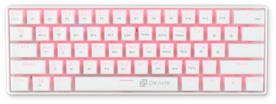 Клавиатура Оклик K763W механическая белый USB беспроводная BT/Radio Multimedia for gamer LED (1920562) кабель 1.5м