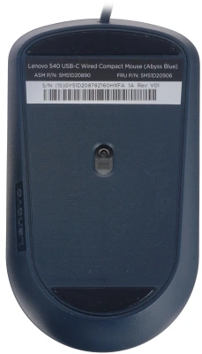 Мышь Lenovo 540 синий оптическая 2400dpi USB 3but (GY51D20878)