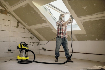 Строительный пылесос Karcher WD 6 P S V-30/8/35/T (YSY) 1300Вт (уборка: сухая/сбор воды/выдув) желтый