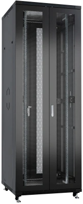 Шкаф серверный Cabeus (ND-05C-42U80/120-BK) напольный 42U 800x1200мм пер.дв.перфор.2ств. задн.дв.перфор.2-хст. 800кг черный 1102мм 131кг 220град. 2055мм IP20 сталь