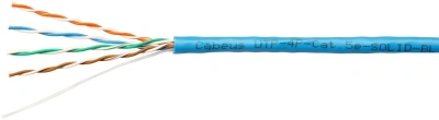 Кабель информационный Cabeus UTP-4P-CAT.5E-SOLID-BL кат.5E U/UTP 4 пары PVC внутренний 305м синий
