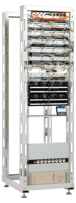 Стойка двухрамная ЦМО СТК-24.2 24U 620ммX800мм направл.под закл.гайки 250кг серый