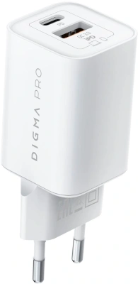 Сетевое зар./устр. Digma Pro DPW6C 65W 3.25A (PD+QC) USB-C/USB-A универсальное белый (DPW6С6GX11WH)