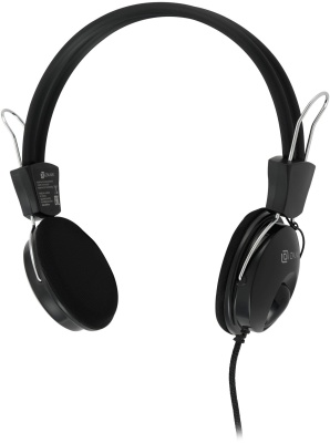 Наушники с микрофоном Оклик HS-M200 черный 1.8м накладные оголовье (1532011)