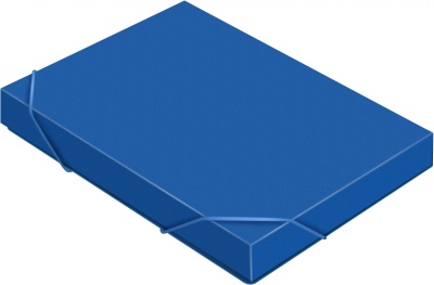 Папка-короб на резинке Бюрократ -BA25/05BLUE пластик 0.5мм корешок 25мм A4 синий