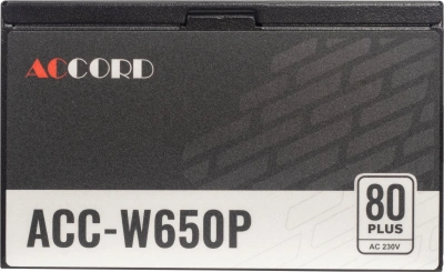 Блок питания Accord ATX 650W ACC-W650P 80+ white (20+4pin) APFC 120mm fan 6xSATA RTL