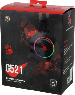 Наушники с микрофоном A4Tech Bloody G521 черный 2.3м мониторные USB оголовье (G521 (BLACK))