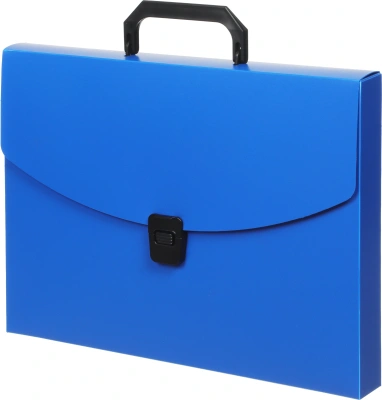Портфель Бюрократ -BPP01BLUE 1 отдел. A4 пластик 0.7мм синий