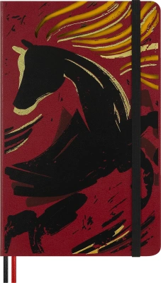 Блокнот Moleskine LIMITED EDITION ГОД ЛОШАДИ LECNYHRSQP060B 130х210мм обложка текстиль 176стр. линейка бордовый