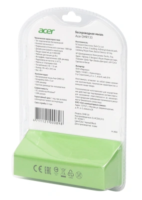 Мышь Acer OMR133 черный оптическая 1000dpi беспров. USB для ноутбука 3but (ZL.MCEEE.01G)