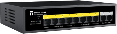 Коммутатор Netis ST110PDI-2-65 (L2) 10x100Мбит/с 8PoE 55W неуправляемый