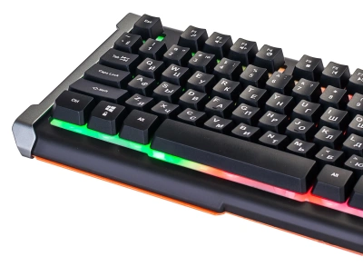 Клавиатура Оклик 710G BLACK DEATH черный/оранжевый USB Multimedia for gamer LED (476393) кабель 1.5м