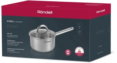 Ковш Rondell Point RDS-1309 1.4л. d=16см (с крышкой) стальной