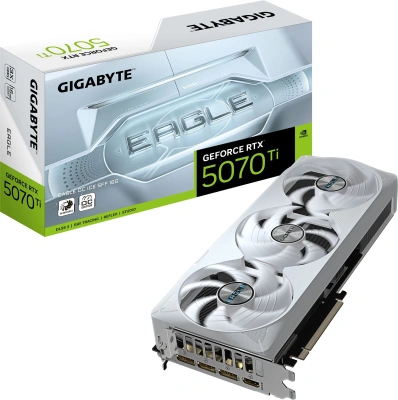 Видеокарта Gigabyte PCI-E 5.0 GV-N507TEAGLEOC ICE-16GD 1.0 NVIDIA GeForce RTX 5070TI 16Gb 256bit GDDR7 2542/28000 HDMIx1 DPx3 HDCP Ret