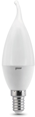 Лампа светодиодная Gauss 6.5Вт цок.:E14 свеча 220B св.свеч.бел.теп. (упак.:10шт) (104101107)