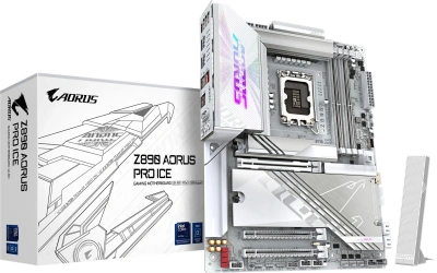 Материнская плата Gigabyte Z890 AORUS PRO ICE Soc-1851 Intel Z890 4xDDR5 ATX AC`97 8ch(7.1) 5Gigabit RAID