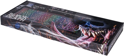 Клавиатура Оклик 717G BLACK DEATH черный/оранжевый USB Multimedia for gamer LED (476395) кабель 1.5м