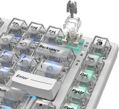 Клавиатура A4Tech MS76 механическая белый USB Multimedia for gamer LED кабель 1.8м