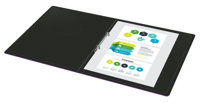 Папка на 2-х кольцах Бюрократ ДеЛюкс DL0740/2BBERRY A4 пластик 0.7мм кор.32мм черничный