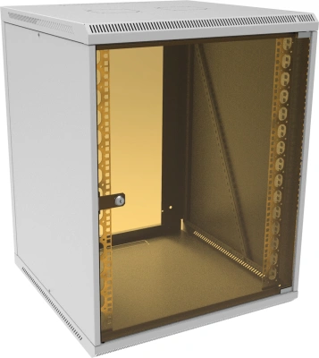 Шкаф коммутационный Suprlan (05-1506) настенный 15U 600x600мм пер.дв.стекл направл.под закл.гайки 70кг светло-серый 535мм 29.7кг 750мм металл